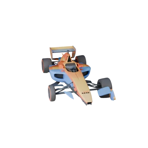 Cartoon Formula Car 3D Model for Stylized Games PBR Asset