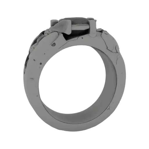 Diamond Stacking Engagement Ring 3D model, isometric collectible display render, diamond setting.