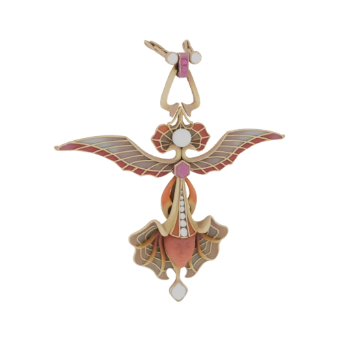 Art Nouveau Winged Creature Pendant