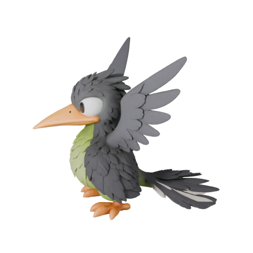 Modelo 3D de Buitre Caricatura - Asset Estilizado para Animación | PBR