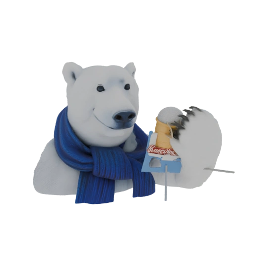 Polar Bear with Ice Cream Cone