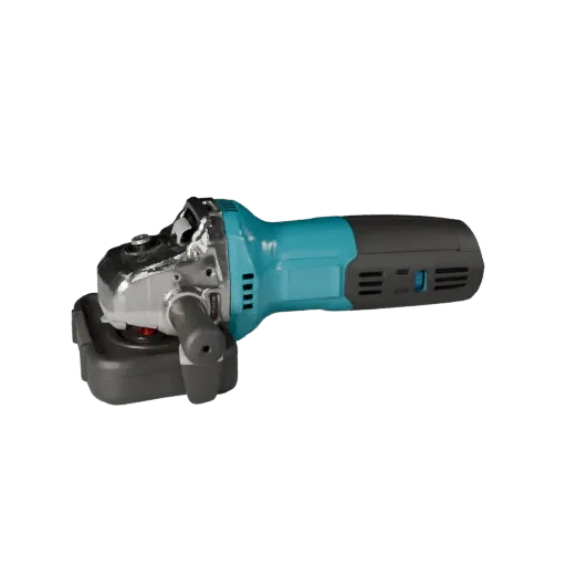 Contractor Angle Grinder Product Viz 3D model, three-quarter studio product render, showing molded plastic, form detail.