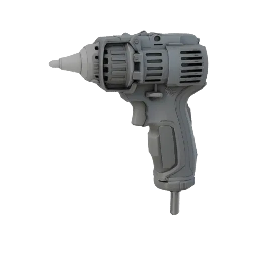Workshop Drill Printable 3D model, isometric STL render, showing molded plastic, ergonomic handles.