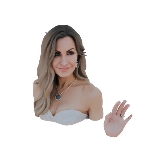 Elegant Woman in White Gown with Diamond Necklace 3D Model
