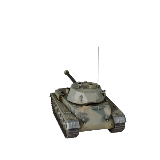Modelo 3D de Tanque Baixo Poli para Ativo PBR Unity & Unreal