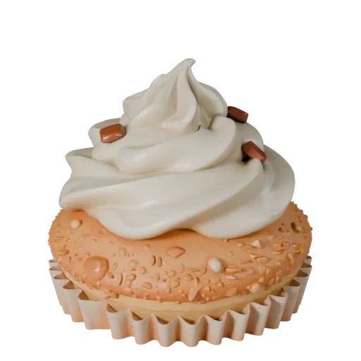 Bakery Cupcake High Poly 3D model, close-up studio render, showing cream, sweet food silhouette.