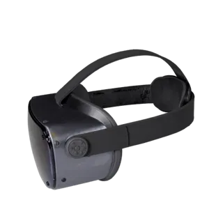 VR Headset render detail 3D model, three-quarter studio render, showing panel rhythm and material breaks.