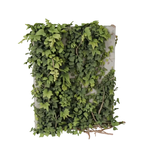 Ivy Covered Wall Vegetation Unreal Engine 3D model, top-down viewport view, showing leaf clusters, terrain detail.