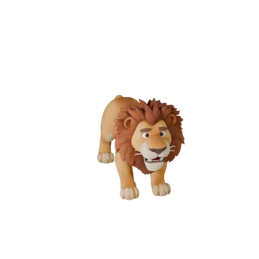 Cartoon African Lion 3D Model - Stylized Asset for Animation