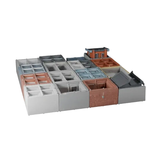 City Building Kit Unity-ready 3D model, Unity engine viewport, showing modular building kit materials and architectural detail