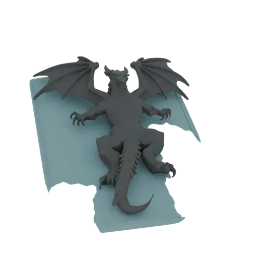 Fantasy Dragon Warrior Miniature STL - Overhead Strike