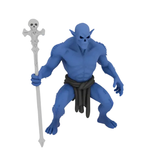 Miniature STL Pack Boss Lich Dark Fantasy, rendu trois-quarts sur table, miniature de boss imprimable en résine avec bâton, o