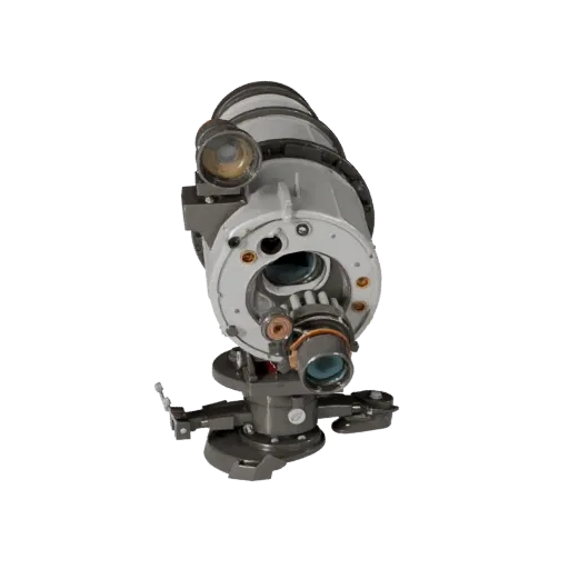 Research Star Tracker Realistic 3D model, three-quarter studio render, showing metal tubes, optical alignment.