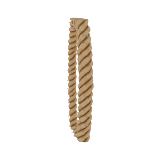 A 3D render of a thick, twisted rope bundle with a realistic texture and frayed ends, set against a black background.