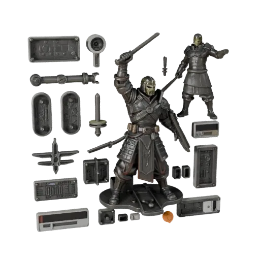 Abstract Objective Marker modular kit 3D model preview showing scale, top-down kitbash view
