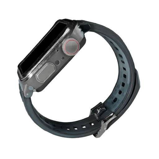 Fitness Smartwatch Low Poly 3D model, game viewport three-quarter view, showing silicone, wearable fit.