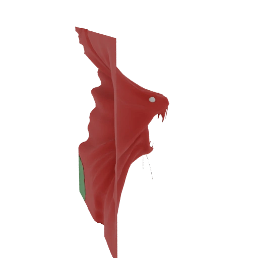 Red Fabric Drape with White Sphere
