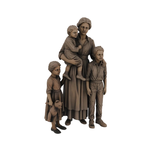 Mother and Children Bronze Statue