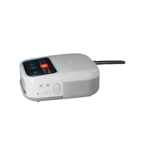 Security Smart Speaker Product Viz 3D model, three-quarter studio product render, showing white plastic, form detail.