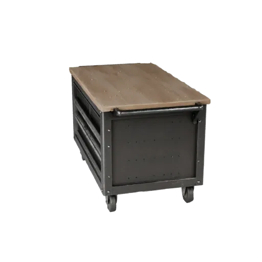 Industrial Tool Cart Realistic 3D model, three-quarter studio render, showing steel frames, stable fixtures.