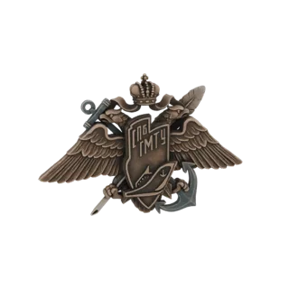 3D model of a bronze double-headed eagle emblem with a shield, ship, and anchor, against a white background.