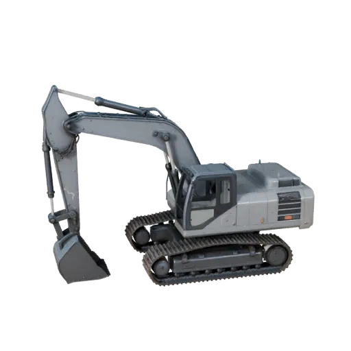 Warehouse Excavator Modular 3D model, isometric modular kit view, showing painted steel, large mechanical silhouettes.