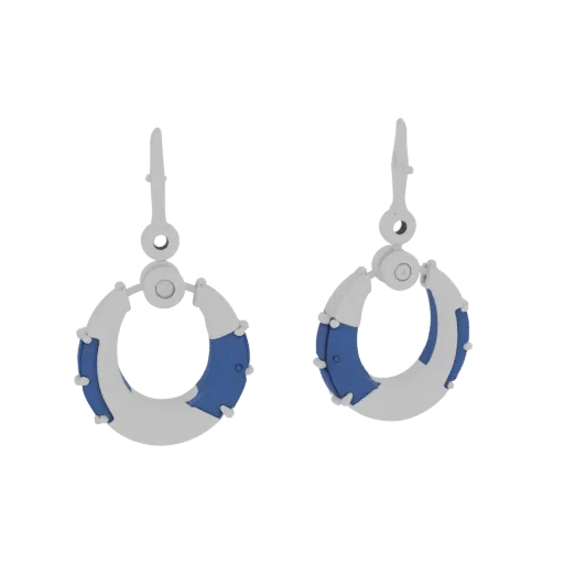 Gold Hoop Earring 3D model, three-quarter front view, AR viewer studio render, gold finish.