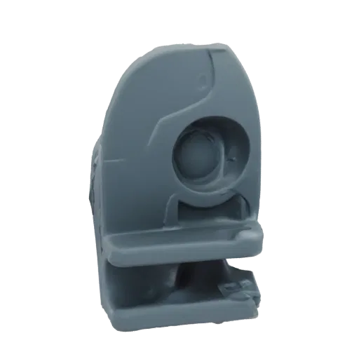 3D render of a detailed sci-fi mechanical component with a central circular recess and layered plating.