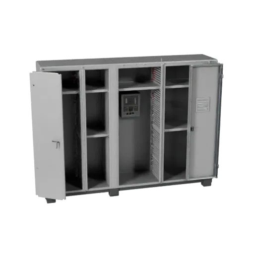 Automated Control Cabinet Modular 3D model, isometric modular kit view, showing painted steel, machine stations.