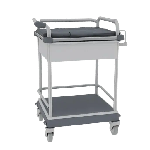 Ward Medical Cart High Poly 3D model, close-up studio render, showing painted metal, clinical silhouette.