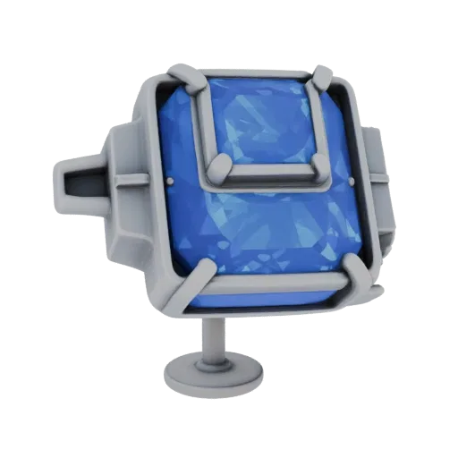 Modelo 3D detallado coleccionable de Colgante de Zafiro, render de estudio vista frontal, mostrando silueta y contraste de su