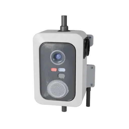 Security Video Doorbell High Poly 3D model, close-up studio render, showing white plastic, compact device geometry.