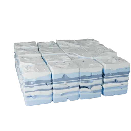 Snowy Tundra Ground Tile Stylized 3D model, stylized isometric environment render, showing layered soil, snow banks.