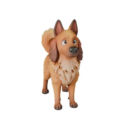 Cartoon Dog 3D Model - Stylized Asset for Animation | Royalty-Free