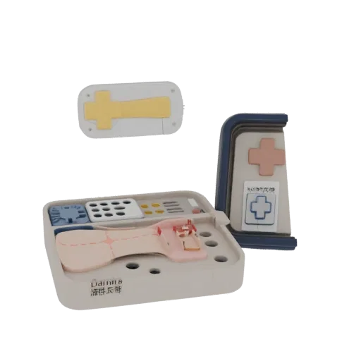 First Aid Suture Trainer Education 3D model, three-quarter training render, showing neutral plastics, form detail.
