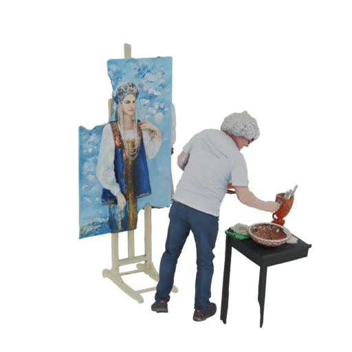 Artist Painting a Portrait