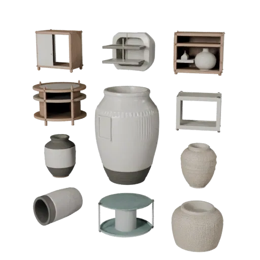 Modern Vase modular kit 3D model, turntable hero render, showing decor form, surface, and scale cues.