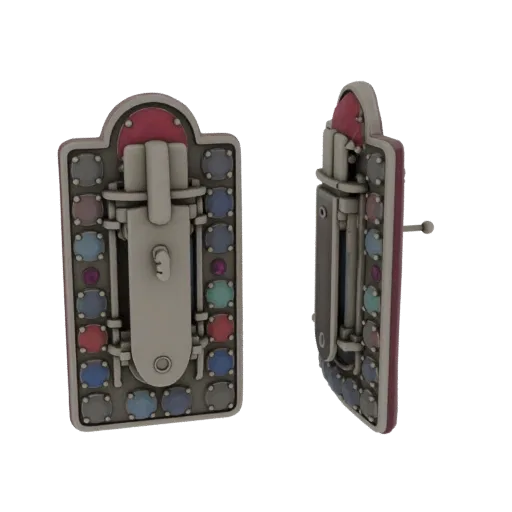 Vintage Brooch scene ready 3D model, turntable hero render, showing brooch silhouette and surface contrast.