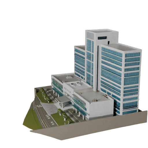 Krankenhaus Gebäude 3D Modell - Realistisches Archviz Asset
