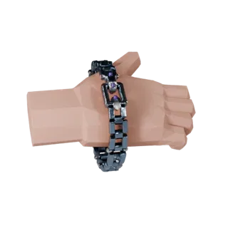 Modèle 3D de bracelet jonc tennis prêt pour le jeu, plan profil studio, mettant en évidence les coutures, les bords et les co