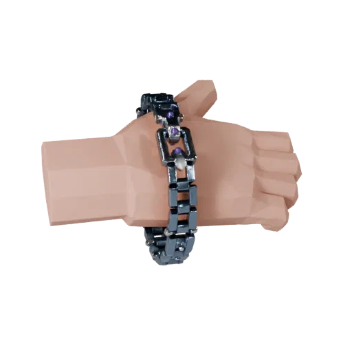 Modello 3D Bracciale Tennis da Polso pronto per il gioco, scatto profilo studio, che evidenzia cuciture, bordi e layer di fin