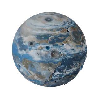 Gas Giant Dwarf Planet 3D model, three-quarter front view, Unity viewport, showing rock, spherical body scale.