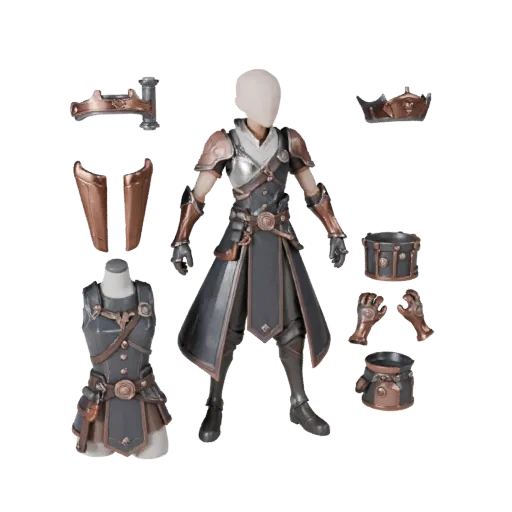 Anime NPC Mage 3D character, engine viewport view, Unreal Engine-ready asset with standing pose and pbr