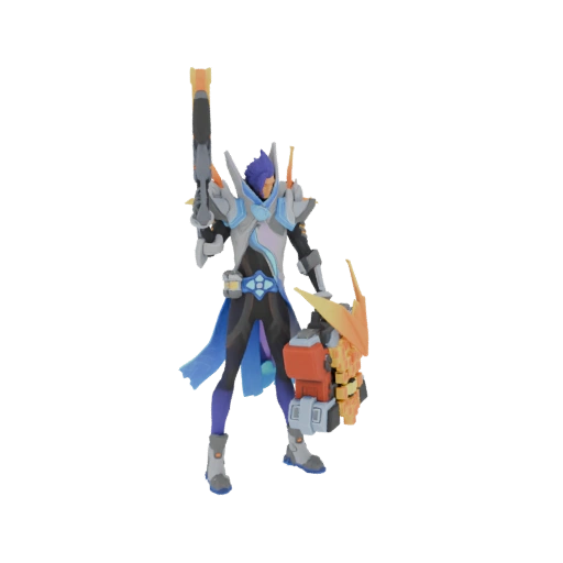 Sci-Fi Warrior with Energy Cannon 3D Model