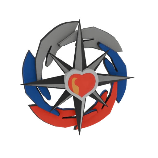 Compass Rose Heart Hands 3D Model