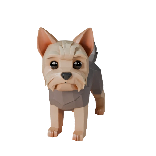 Cane Yorkshire Terrier High Poly 3D Model - STL Asset per la Stampa