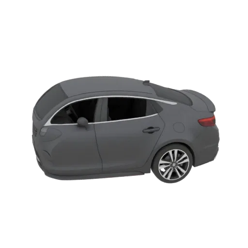 3D model of Kia K5 ducktail spoiler, side view