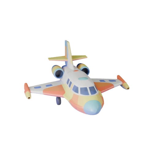 Orbital-Shuttle 3D Modell - Stilisierte Low Poly Spiel-Asset