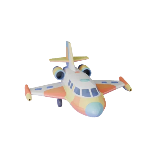 Modelo 3D de Ônibus Espacial Orbital Cartoon, vista de estúdio em três quartos, ativo de veículo estilizado com silhueta de m