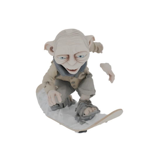 Gollum Snowboarding 3D Model